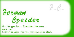 herman czeider business card